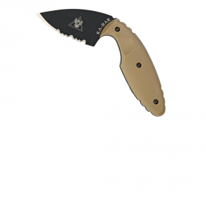 Ka-Bar Half-Serrated TDI Knife - Coyote Brown - Hard Sheath - Fixed Blade - Kabar Knives